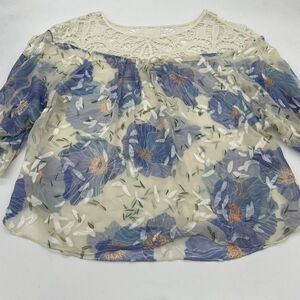 Vanessa Virginia Florafall Peasant Top Blouse Size 10 ANTHROPOLOGIE